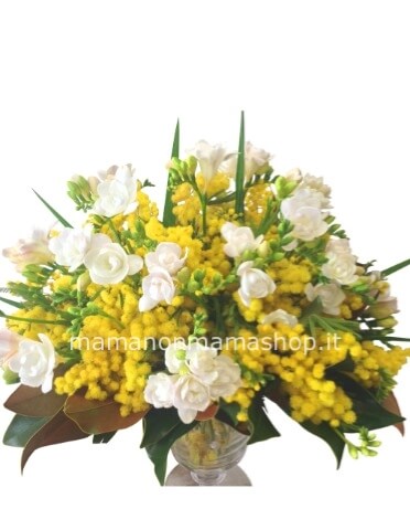 Bouquet di fresie e mimosa